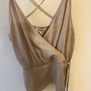 Express Shimmering Wrap Blouse